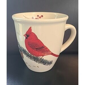 CJ Wildlife NORTHERN Male CARDINAL on pinecone Bird  Ceramic Mug Cup  12oz‎